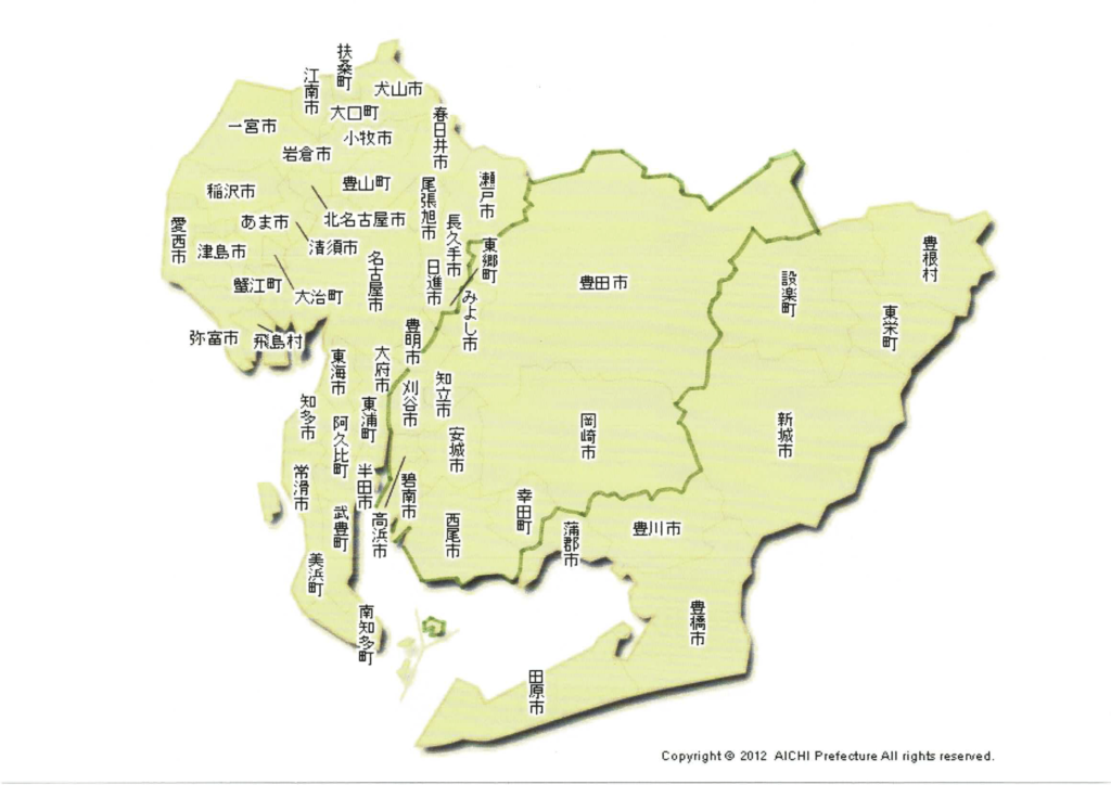 愛知県の市町村地図・一覧・地方で分ける|名古屋の基礎知識