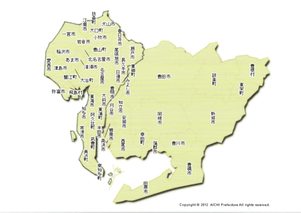 愛知県の市町村地図 一覧 地方で分ける 名古屋の基礎知識 いろいろ